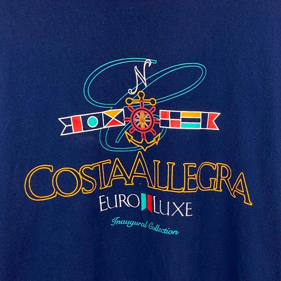90s Vintage Costa AlleGra Euro Luxe Inaugural Layered Short Sleeve Cruise Shirt - Picture 4 of 8